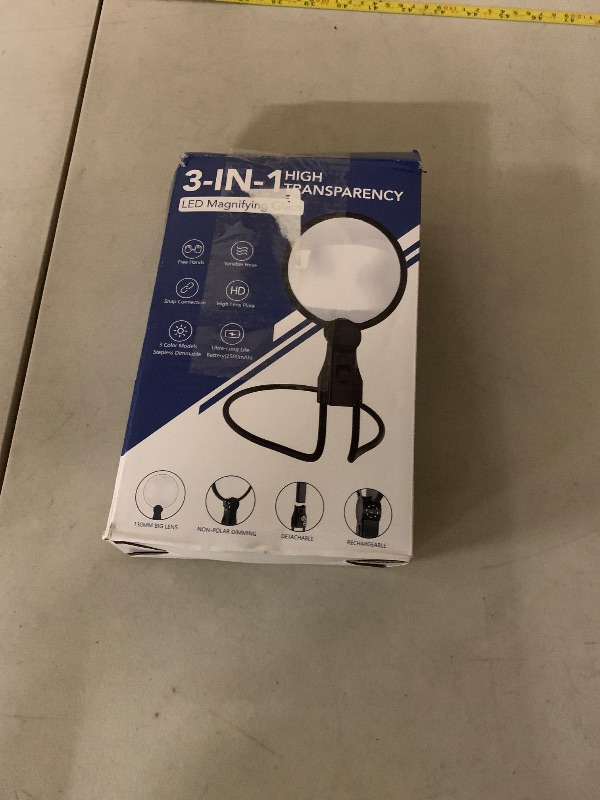 Photo 1 of 2500mAh Magnifying Glass with Light, 5X/10X Hands Free Magnifier for Reading, Sewing, Knitting, Cross Stitch & Crafts, Lighted Magnifier for Seniors & Low Vision