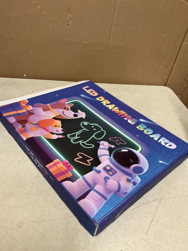 Photo 1 of 16" LumiBoard LED Drawing Board for Kids - 7 Colors & 10 Modes Rechargeable Acrylic LED Note Board with 7 Markers Cleaning Kit, Sketching & Birthday Gifts for Kids/Girls/Teens