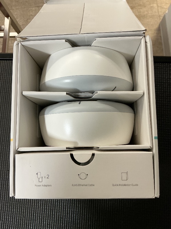 Photo 1 of TP-Link Deco 7 BE25 Dual-Band BE5000 WiFi 7 Mesh Wi-Fi System | 4-Stream 5 Gbps, 240 Mhz Channels | Covers up to 4,600 Sq.Ft | 2X 2.5G Ports Wired Backhaul | VPN,MLO, AI-Roaming, HomeShield, 2-Pack