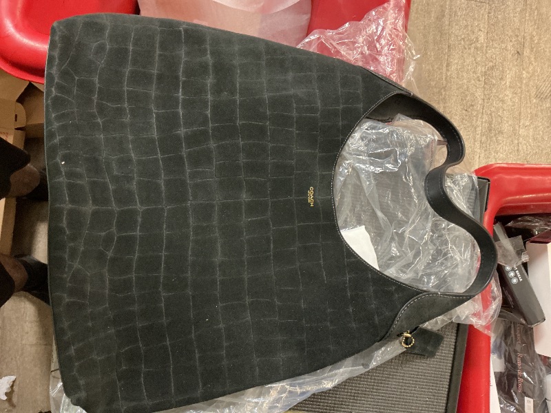 Photo 1 of Coach Brooklyn Shoulder Bag 39 in Crocodile-Embossed Suede