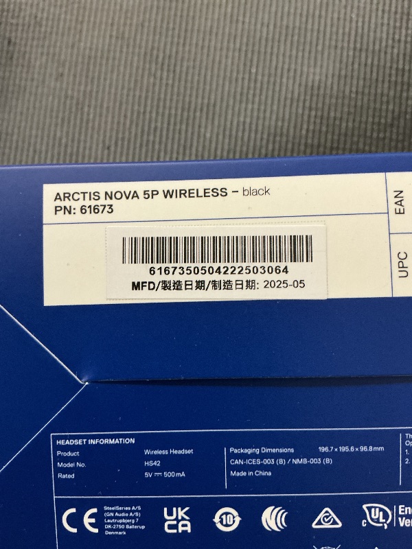 Photo 1 of SteelSeries Arctis Nova 5P Wireless Multi-System Gaming Headset — Neodymium Magnetic Drivers — 100+ Audio Presets — 60 HR Battery — 2.4GHz or BT — ClearCast Gen2.X Mic — PS5, PS4, PC, Switch, Mobile