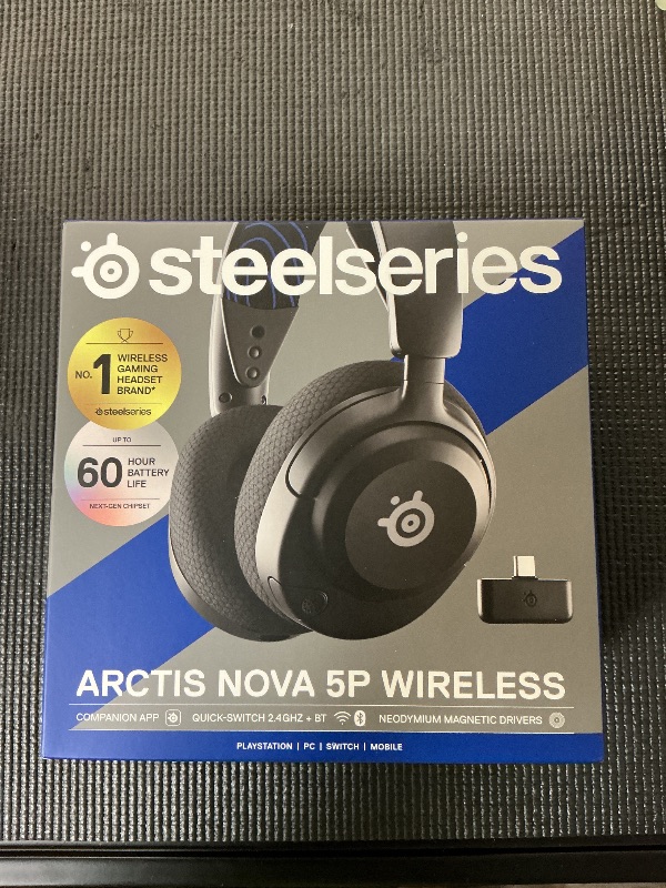 Photo 1 of SteelSeries Arctis Nova 5P Wireless Multi-System Gaming Headset — Neodymium Magnetic Drivers — 100+ Audio Presets — 60 HR Battery — 2.4GHz or BT — ClearCast Gen2.X Mic — PS5, PS4, PC, Switch, Mobile
