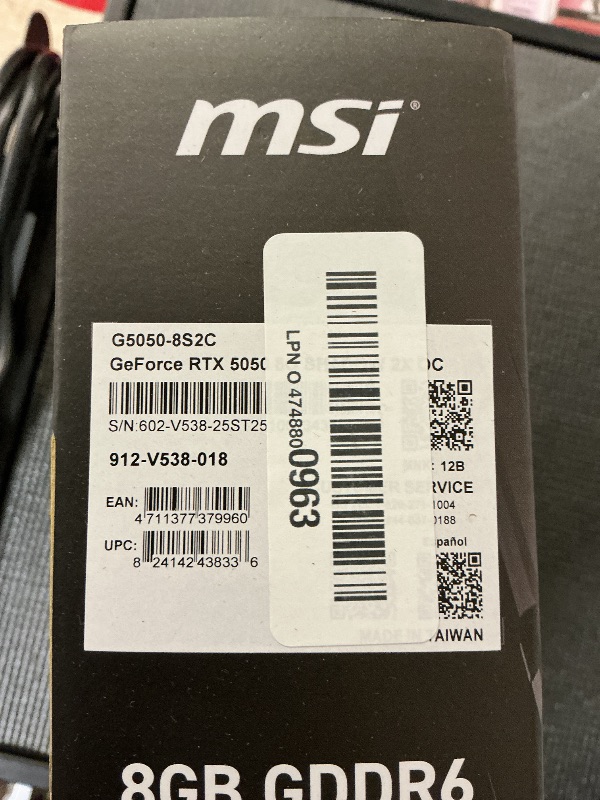 Photo 1 of msi Gaming RTX 5050 8G Shadow 2X OC Graphics Card (8GB GDDR6,128-bit, Extreme Performance: 2617 MHz, DisplayPort x3 2.1a, HDMI 2.1b, NVIDIA Blackwell Architecture)