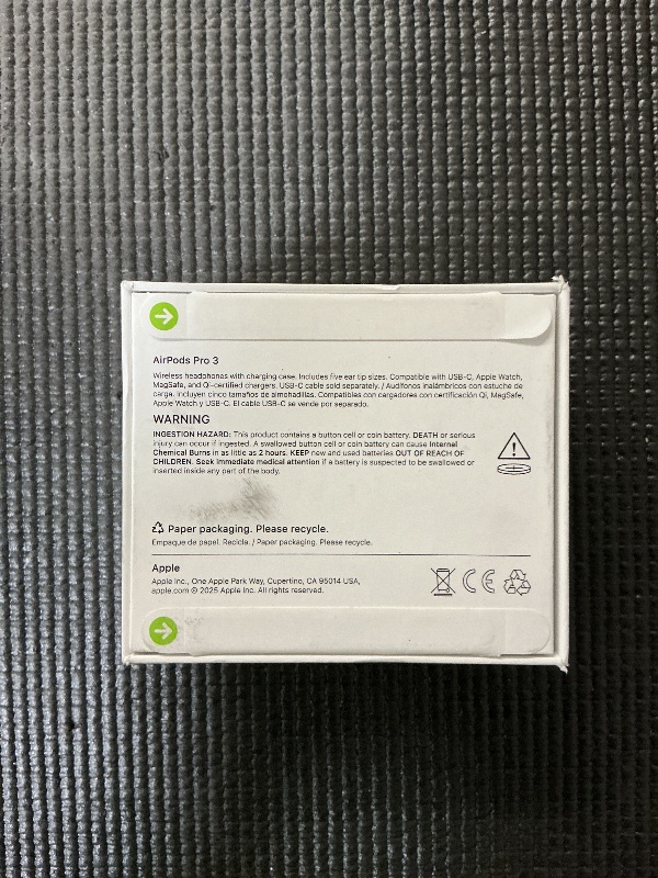 Photo 1 of Apple AirPods Pro 3 Wireless Earbuds, Active Noise Cancellation, Live Translation, Heart Rate Sensing,Hearing Aid Feature,Bluetooth Headphones,Spatial Audio, High-Fidelity Sound, USB-C Charging, White