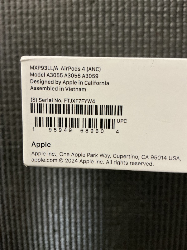 Photo 1 of Apple AirPods 4 Wireless Earbuds, Bluetooth Headphones, with Active Noise Cancellation, Adaptive, Transparency Mode, Personalized Spatial Audio, USB-C Charging Case, Wireless Charging, H2 Chip