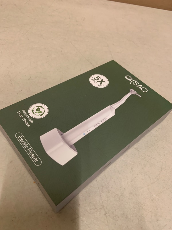 Photo 1 of OILSAO Electric Flosser for Teeth, Water Flosser Alternative with 5 Speeds + 54 Refill Heads, 5X Cleaning & 60 Day Battery Life, Oscillation Gliding for Sensitive Gum Care, Dentist Recommended -White