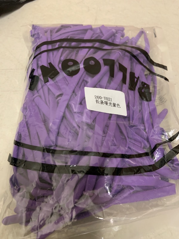 Photo 1 of 260 Balloons - Purple Long Balloons for Tying Balloon Arch, 100Pcs Twisting Balloon for Animal Modeling & Birthday Party Decorations