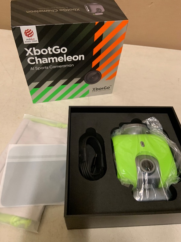 Photo 1 of XbotGo Chameleon AI Auto Sports Action Camera - 4K 60FPS Soccer Camera and Basketball Tracking Camera for Team Sports, Live Streaming, No Subscription, Works with iOS & Android (Lemon Green)