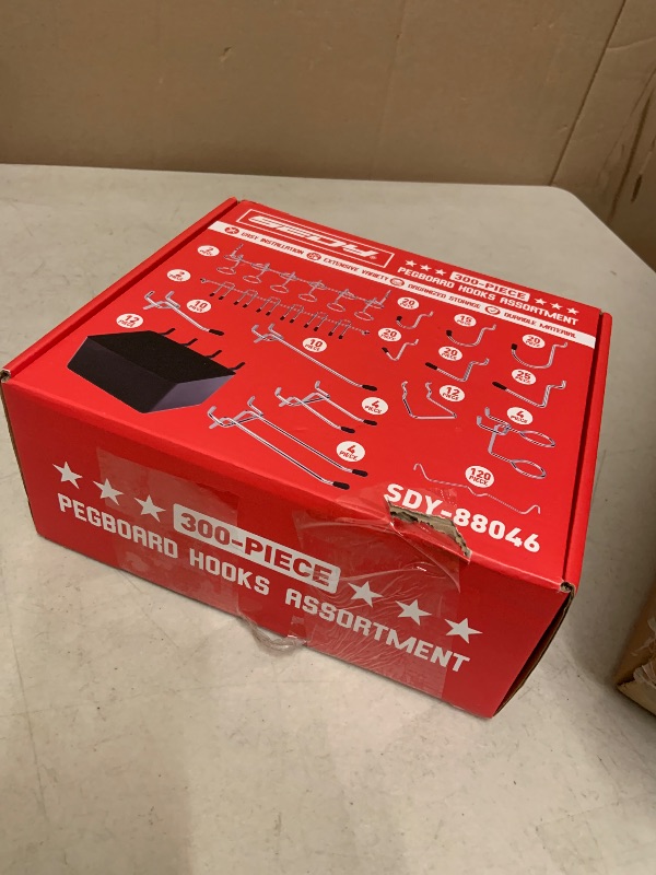 Photo 1 of 300-Piece Pegboard Hook Set, Pegboard Organizer Accessories for Hanging, Durable Metal Hooks for Tool Organization, Garage, Workshop, and Craft Storage