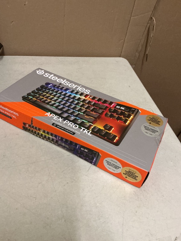 Photo 1 of SteelSeries Apex Pro TKL Gen 3 - HyperMagnetic Gaming Keyboard - OmniPoint 3.0 Switches - Adjustable Response - Rapid Trigger - Rapid Tap/SOCD - OLED - PBT Keycaps - USB-C - US Layout QWERTY