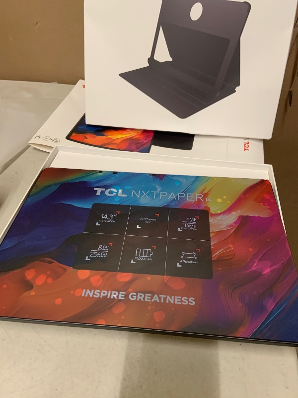 Photo 1 of TCL NXTPAPER 14 Android Tablet, 14.3" Drawing Pad & Digital Notebook, 4096-Level Stylus & Flip Case Included, Paper-Like Display, 8+8GB RAM, 256GB Storage, 10000mAh Battery, Multi-Window, Matte Gray