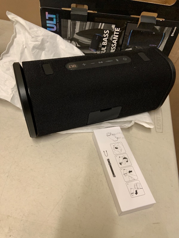 Photo 1 of Sony ULT Field 5 Wireless Portable Bluetooth Speaker, IP67 Waterproof, Dustproof, and Rustproof with Enhanced Bass, 25 Hour Battery, 360° Party Light, and Shoulder Strap (SRSULT50B), Black
