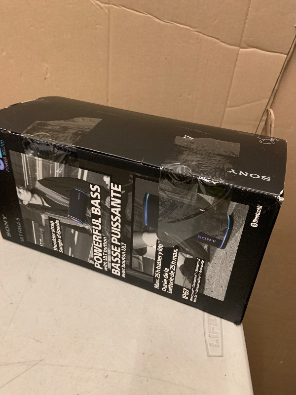 Photo 1 of Sony ULT Field 5 Wireless Portable Bluetooth Speaker, IP67 Waterproof, Dustproof, and Rustproof with Enhanced Bass, 25 Hour Battery, 360° Party Light, and Shoulder Strap (SRSULT50B), Black