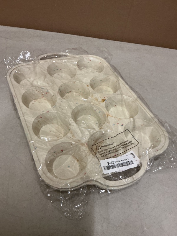 Photo 1 of 2 Packs 12 Cups Silicone Muffin Pan for Baking with Metal Reinforced Frame Regular Size Cupcake Pan Tray Chocolate Egg Pizza Bites Oven Top Cookie Molds Muffin Tin Tart Pans Sheet Set Bakeware Liner