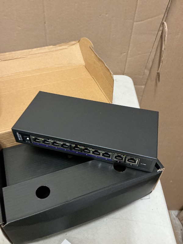 Photo 1 of 10Gbe Ethernet Switch Unmanaged with 2 x 10Gb RJ45 Ports ? 8 x 2.5Gb Base-T Ports, Desktop/Wall Mount NICGIGA 10 Port 10Gbps Network Switch for Wireless AP, NAS, PC