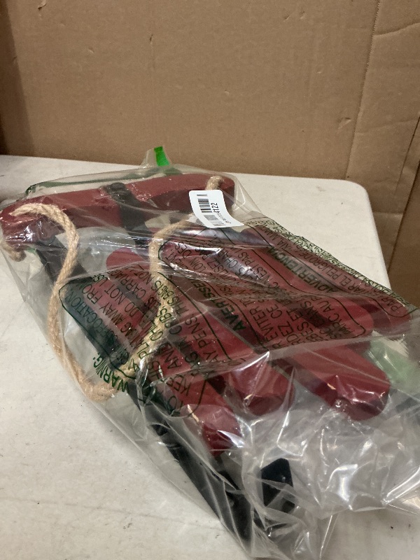 Photo 1 of Linfevisi Christmas Sled Decor Santa Sleigh Wall Decoration Wooden Christmas Decoration Xmas Wood Sleigh Decor Hanging Vintage Wooden Sled Ornaments Porch Outdoor Winter Holiday 12"