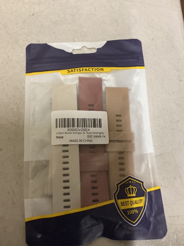 Photo 1 of 3-Pack Bands Compatible with Garmin Venu 3 / Venu 2 / Vivoactive 4 Watch Band, Garmin Forerunner 745/265/255 Watch Band, 22mm Soft Silicone Sport Replacement Strap for Women Men (Smoke Violet+Milk Tead+Starlight)