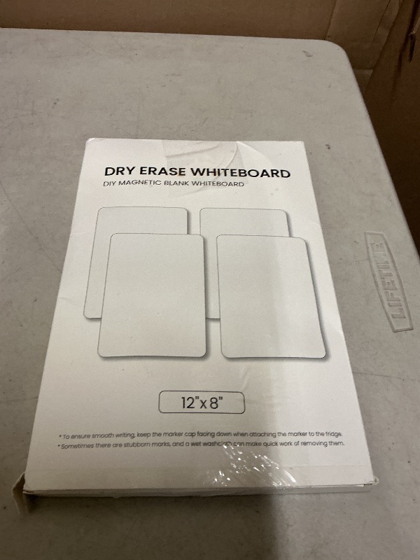 View 2 of 4 PACK Magnetic Dry Erase Board Sheet for Fridge, 12"x8" Erasable Refrigerator WhiteBoard w/ 6 Markers & 1 Eraser- Smooth and Flexible Small Magnet Blank Notepad for Home Kitchen Organizer and Planner