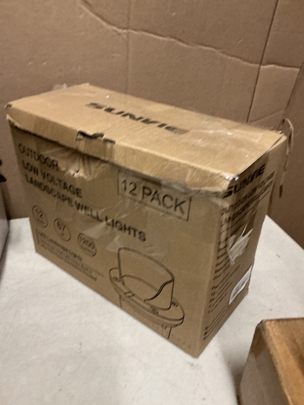 Photo 1 of SUNVIE 12 Pack Low Voltage Landscape Lighting 12W LED Outdoor In-Ground Waterproof Shielded Well Lights Warm White Paver Lights with Wire Connectors for Pathway Garden Yard Fence Deck