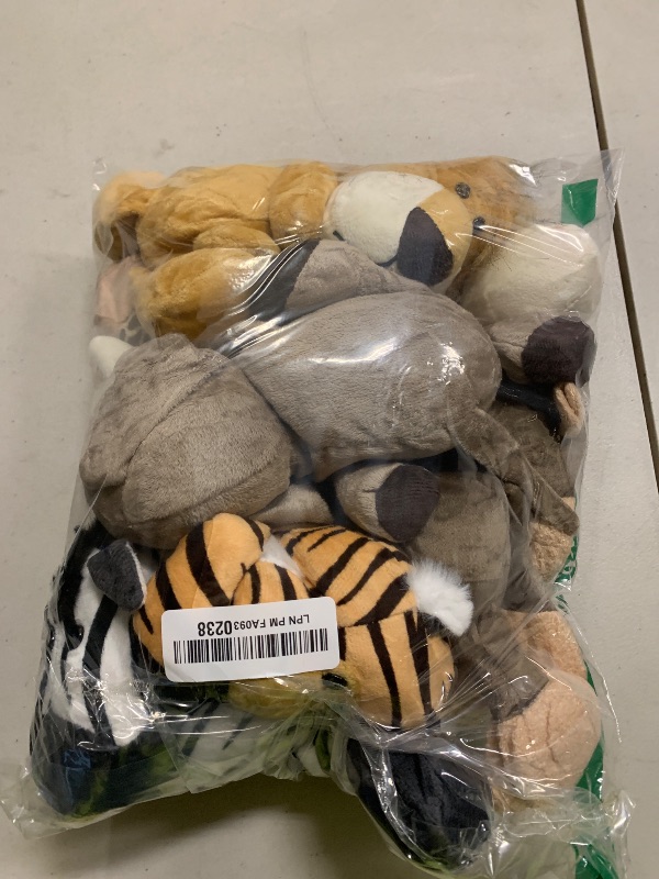 Photo 1 of 6 Pieces Safari Stuffed Animals Plush Jungle Animal Toys Set for Boys Girls, Lion Elephant Zebra Giraffe Tiger Monkey for Animal Themed Parties Student Award Christmas (Cute Style)
