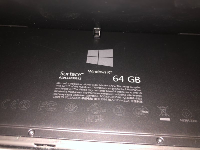 Photo 1 of Microsoft Surface RT 64GB Tablet (Dark Titanium) with Black Touch Cover