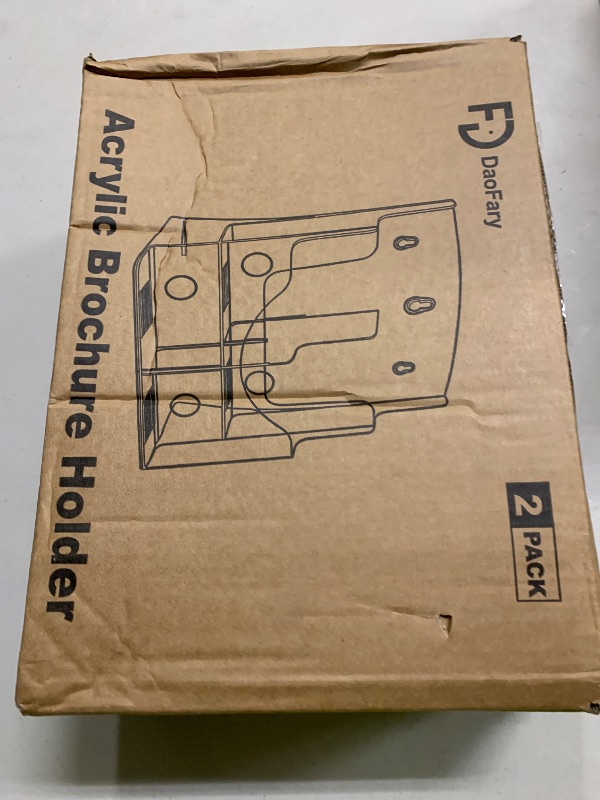 Photo 1 of 2 Pack Acrylic Brochure Holder 8.5 x 11, 2 Tier Brochure Display Stand with Removable Divider for 4 x 9 inches Trifold Pamphlets, acrylic flyer holder 8.5 x 11 Stands for Flyer, Pamphlet, Magazine