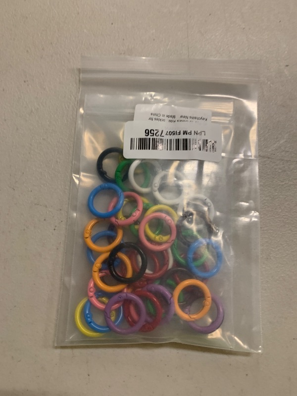 Photo 1 of 40 Pcs 10 Colors Round Spring O Rings, Trigger Spring Snap Clip Keyring Buckle Hooks O Rings Buckles for Keychains
