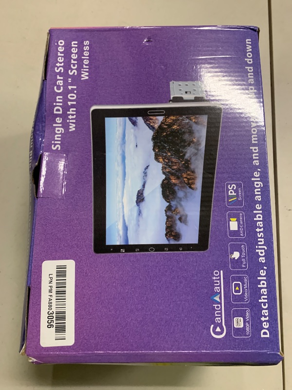 Photo 1 of 10.1 inch Single Din Car Stereo with Wireless Carplay 10 inch Touchscreen Radio Support AM FM Radio/YouTube Video/Car Play/Android Auto/Bluetooth/SWC + Backup Camera + Mic
