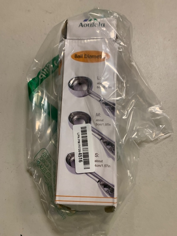 Photo 1 of 3PCS Ice Cream Scoop,Premium cookie scoop set,Small/Medium/Large stainless steel Scoops,Professional Ice cream Scooper with Trigger Release for Baking, Cookie, Fruit and Ice Cream by AOULELA