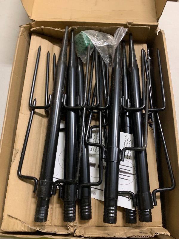 Photo 1 of 6 Pack String Light Poles, Outdoor String Light Pole 10 ft Forked Metal Light Pole with Adjustable Outdoor Light Stand, Deck, Backyard, Garden, Wedding, Rustproof and Sturdy with Hooks.