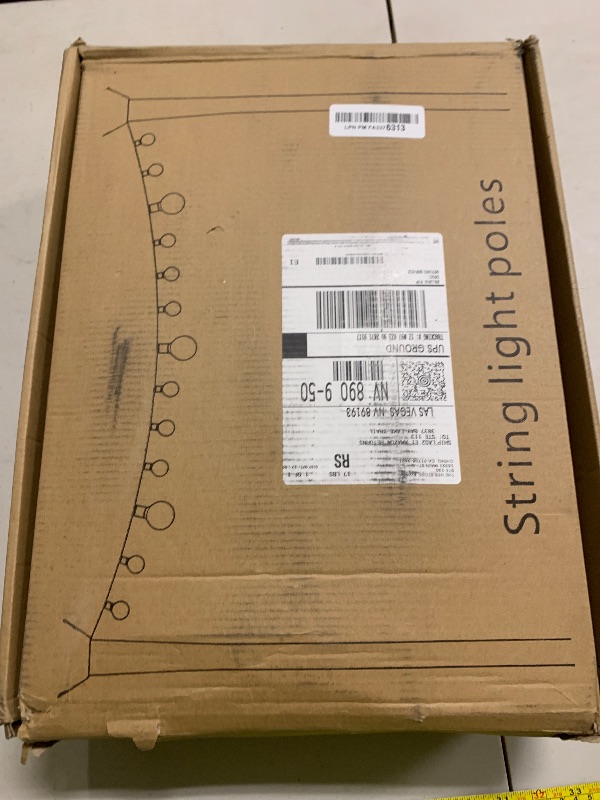 Photo 1 of 6 Pack String Light Poles, Outdoor String Light Pole 10 ft Forked Metal Light Pole with Adjustable Outdoor Light Stand, Deck, Backyard, Garden, Wedding, Rustproof and Sturdy with Hooks.