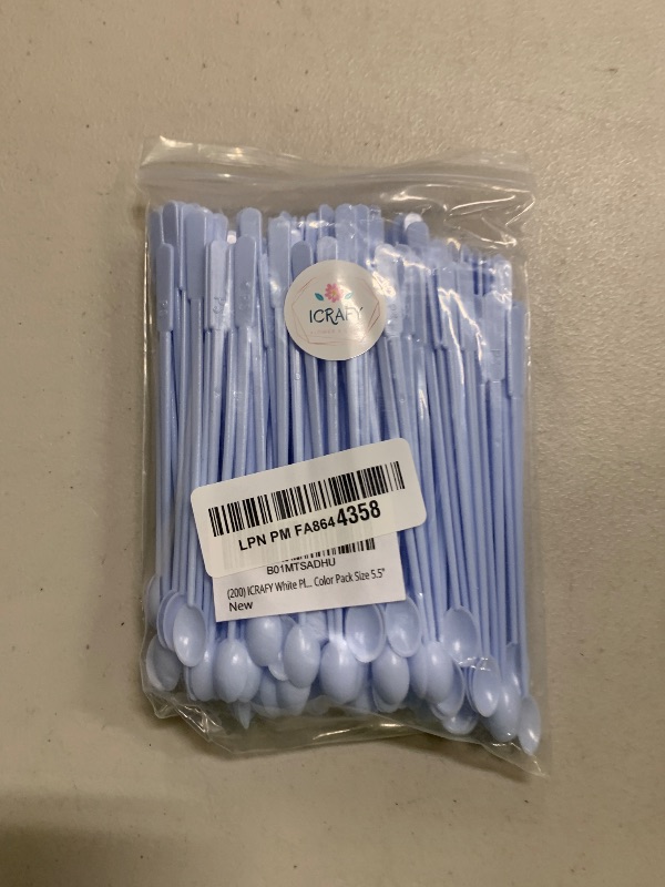 Photo 1 of (200) ICRAFY White Plastic Coffee Stirrer Cocktail Stick Soft Drink White Color Pack Size 5.5"