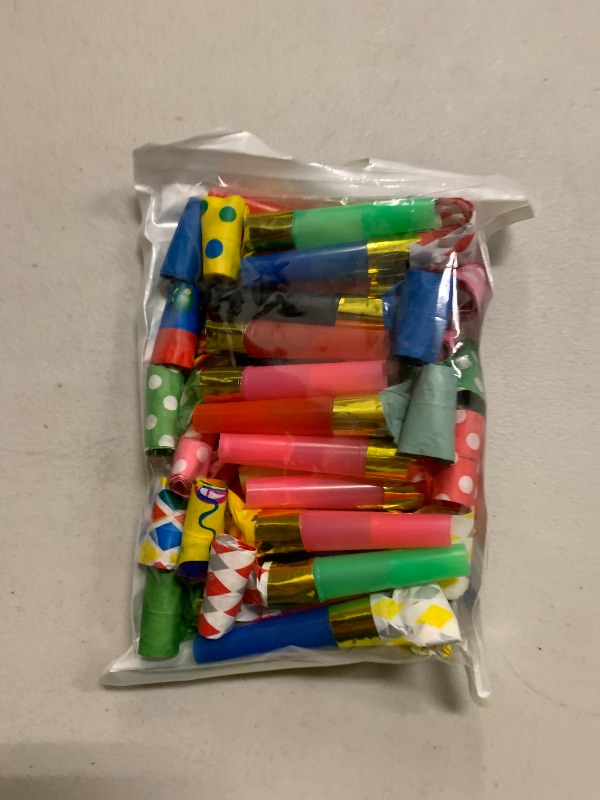 Photo 1 of 25pcs Party Blowers,Colourful Noisemakers Party Blowouts Squawkers Fringed Noise Maker,Birthday Noisemakers Birthday Blow Horns Party Whistles