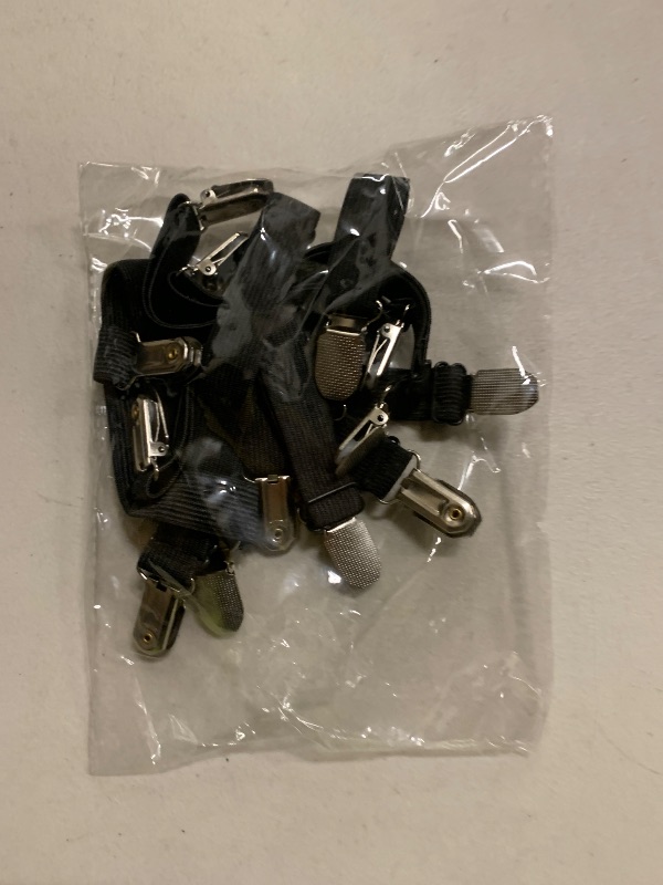 Photo 1 of Adjustable Bed Sheet Straps Suspenders Elastic Sheet Fasteners Grippers Garters Clips for Flat & Fitted Sheet Corner Holder,Ironing Board Cover, Mattress, Cribs, Sofa Cushion& More(Short type--8 pack)