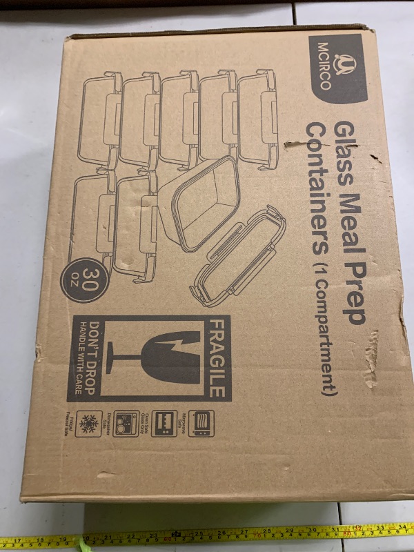 Photo 1 of [8-Pack,30 oz]Glass Meal Prep Containers,MCIRCO Glass Food Storage Containers,Airtight lunch Containers with Lids, Microwave, Oven, Freezer and Dishwasher, White