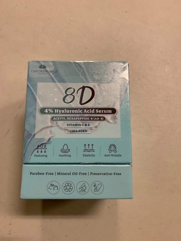 Photo 1 of 4% Hyaluronic Acid Serum for Face, 8D Hyaluronic Acid Ultra Hydrating Anti-Aging Serum with 20,000ppm Acetyl Hexapeptide-8, Korean Skincare Single-Use Ampoule for Dry & Sensitive Skin, 30pcs