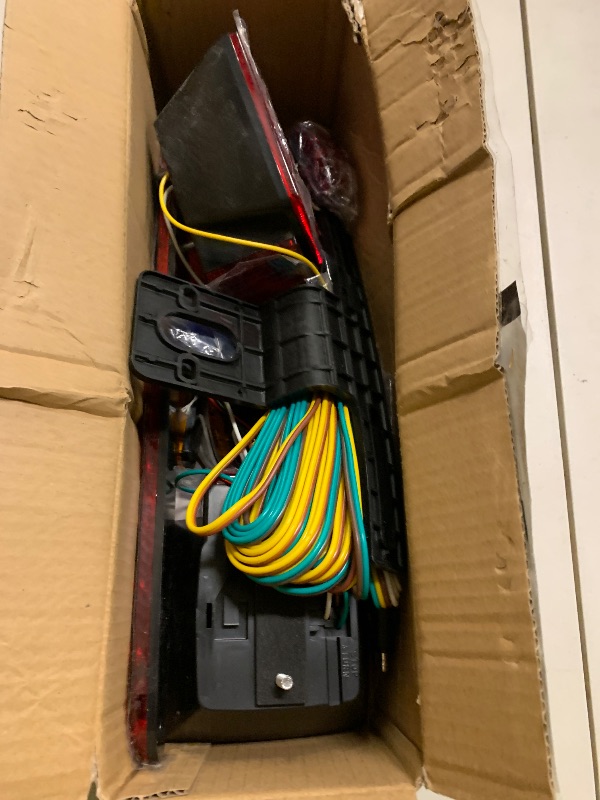 Photo 1 of 12V Trailer Led Light Kit, 2x Square Led Stop Turn Tail Brake License Plate Running Lights w/ 25ft Wiring Harness/6x Mini Marker Lights/15" 11LED Trailer Tail Brake Light Bar/License Plate Bracket