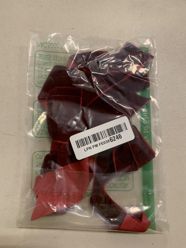 Photo 1 of 3PCS Velvet Hair Bows 2 Sizes Wine Red Soft Velvet Bow Hair Clips for Women and Girls Long Ponytail Knot Bows Alligator Clip Toddlers Ribbon Accessories