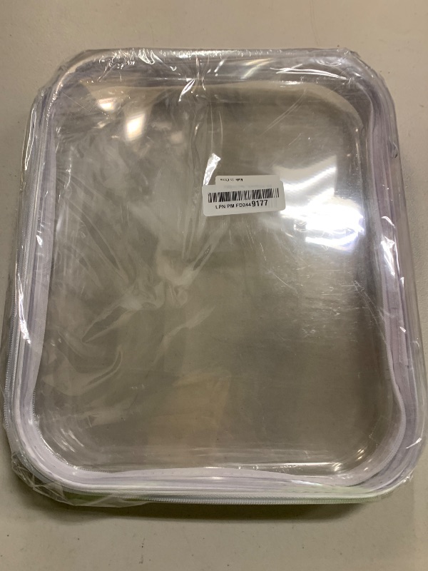 Photo 1 of 3PCS Clear Hard Plastic Zipper Case, Double Zippers Hard Pouch, Portable Travel Organizer Bin Clear Makeup Bag for Toy Storage, Snack Bag, Cosmetics, Pencil Case, Diaper Bag, Toiletry Bag (3PCS-L)