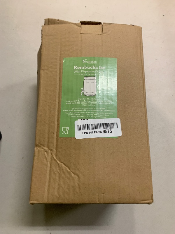 Photo 1 of 1 Gallon Kombucha Glass Beverage Dispenser with Spigot - Wide-Mouth - Glass Drink Dispenser Parties & Home Use and Lid for Juice, Wine, and Cold Drinks - Punch Dispenser - 10"x6"x6"