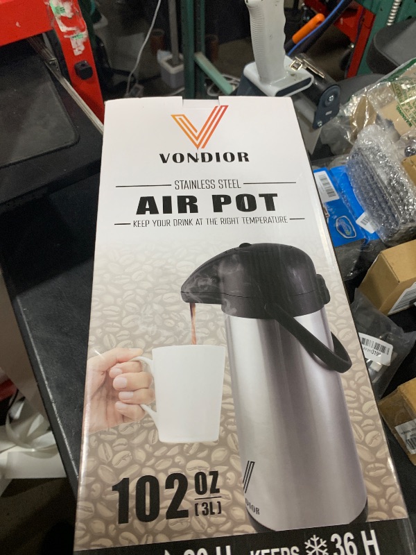 Photo 1 of Coffee Carafe for Keeping Hot - 102oz/3L Airpot Coffee Dispenser with Pump - Insulated Stainless Steel Hot Beverage Dispenser for Parties - Thermal Carafe for Hot Drinks Water Tea Chocolate