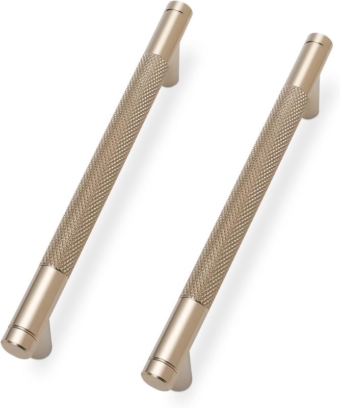 Photo 1 of 10 Pack Champagne Bronze Cabinet Pulls knurled 5 Inch Hole Centers Kitchen Cabinet Handles Drawer Pulls Cabinet Hardware