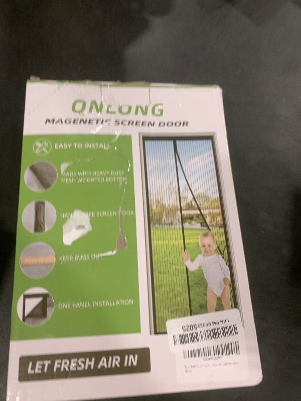 Photo 1 of White Magnetic Screen Door Fit Door Size 30 X 80 inch,Screen Size 32x82inch Heavy Duty Screen Mesh for Sliding Door, Hands Free Mesh Screen Door with Magnets Screens Door Curtain French Doors