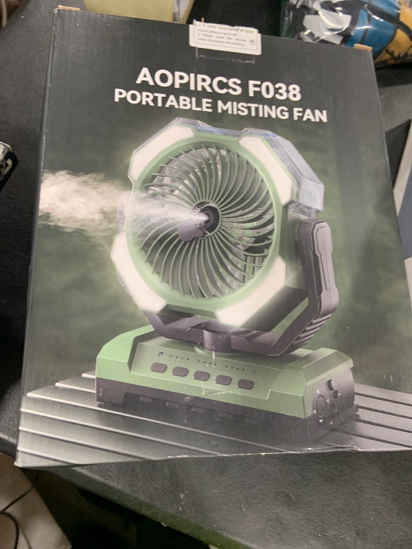 Photo 1 of Aopircs Misting Fan - Pink Portable Rechargeable Fan with 9oz Water Tank, Light, Hook - Versatile, 120H MAX Cooling, Last 5H Mist, 4 Speed, Sleep Mode - Outdoor Fans for Camping, Travel, Patios