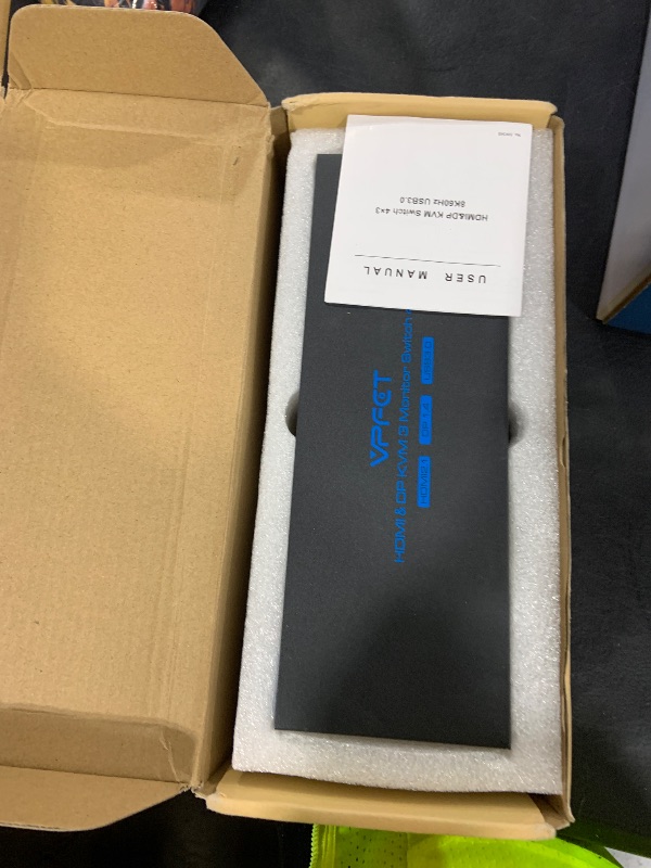 Photo 1 of 8K HDMI + 2 Displayport KVM Switch 3 Monitors 4 Computers 4K144Hz USB 3.0 KVM Switches Triple Monitor for 4 Computer Share 3 Monitor and 4 USB 3.0 Ports Support Extended/Copy Mode