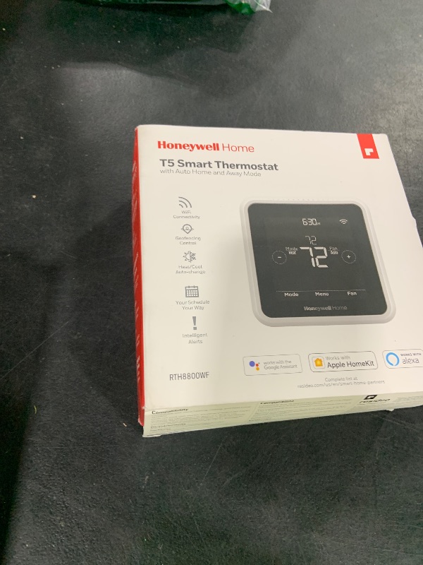 Photo 1 of Honeywell Home RTH8800WF2022, T5 WiFi Smart Thermostat, 7 Day-Programmable Touchscreen, Alexa Ready, Geofencing Technology, Energy Star, C-Wire Required