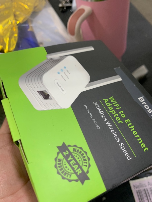 Photo 1 of BrosTrend Universal WiFi to Ethernet Adapter, Support Turning off Extender WiFi, 300Mbps on 2.4GHz, WiFi to Wired Ethernet Adapter with RJ45 Port for Printer, Smart TV, Blu-Ray Player etc. WiFi Bridge