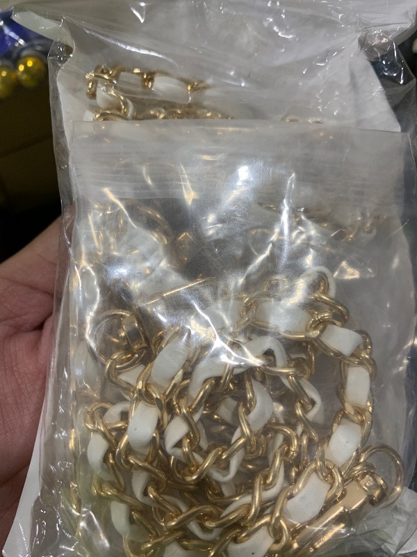Photo 1 of Gold Purse Chain Strap, 4 Sizes Replacement Bag Chain for DIY Handbag Shoulder Crossbody Bag (15.4 Inch, 23.6 Inch, 31.4 Inch, 47.2 Inch) White/Gold