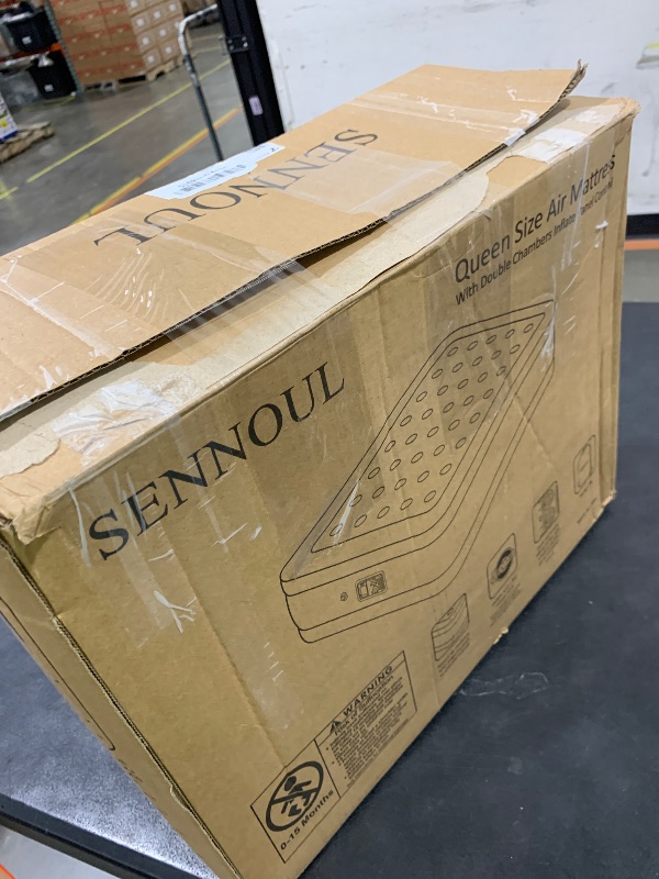 Photo 1 of SENNOUL Air Mattress Queen with Built in Pump - 2 Mins Quick Self Inflatable,16"/650lbs Max Blow Up Bed, All Night Stability No Lost Air?No Peculiar Smell for Camping,Home,Guests & Portable Travel