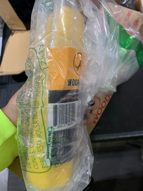 Photo 1 of WoofBite Indestructible Chew Stick - Lifetime Replacement - Aggressive Chewers, Medium Large Breed - Non-Toxic Natural Rubber Dog Toys - Yellow (Highly Visible Color for Dogs) - Tug & Fetch - 8x1.75